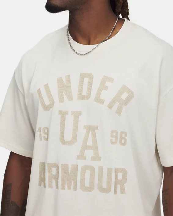 Under Armour Camiseta de manga corta oversize UA Heavyweight Varsity para hombre   Rebajas baratas