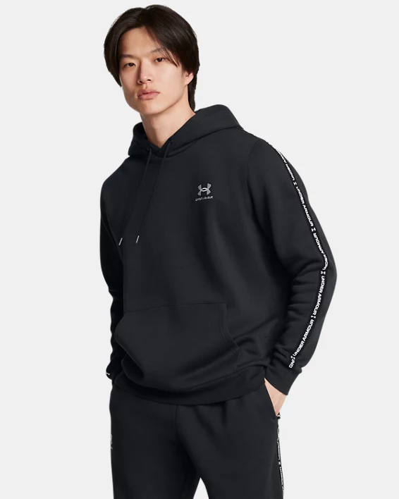 Under Armour Sudadera con capucha UA Icon Fleece Taping para hombre   Tienda de fábrica