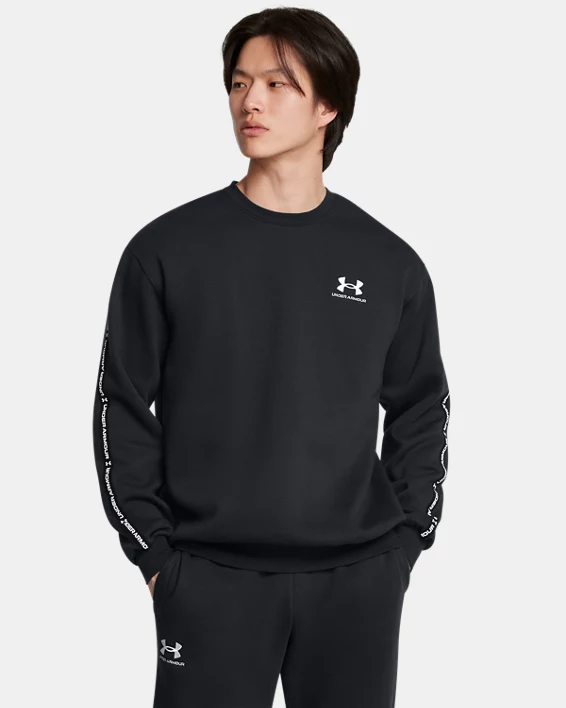Under Armour Sudadera con cuello redondo UA Icon Fleece Taping para hombre   En oferta
