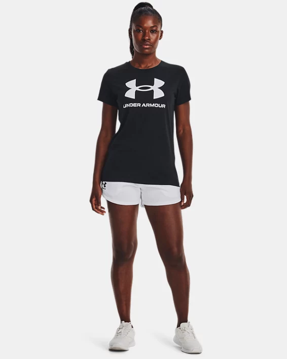 Under Armour Camiseta de manga corta con logotipo UA Rival para mujer   Rebajas top