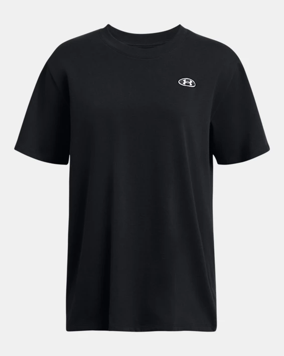 Under Armour Camiseta de manga corta oversize UA Heavyweight Embroidered Patch Boyfriend para mujer   Precio ultrabajo