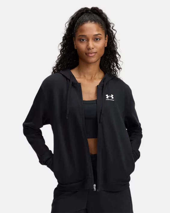 Under Armour Sudadera con cremallera completa UA Rival Terry para mujer   Promoción trimestral