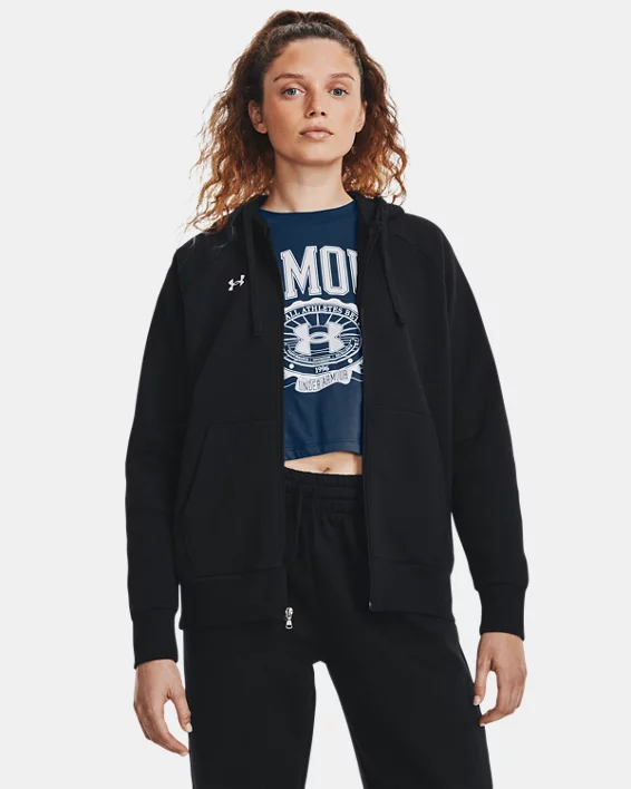 Under Armour Sudadera con capucha y cremallera completa de tejido Fleece UA Rival para mujer   Grandes descuentos