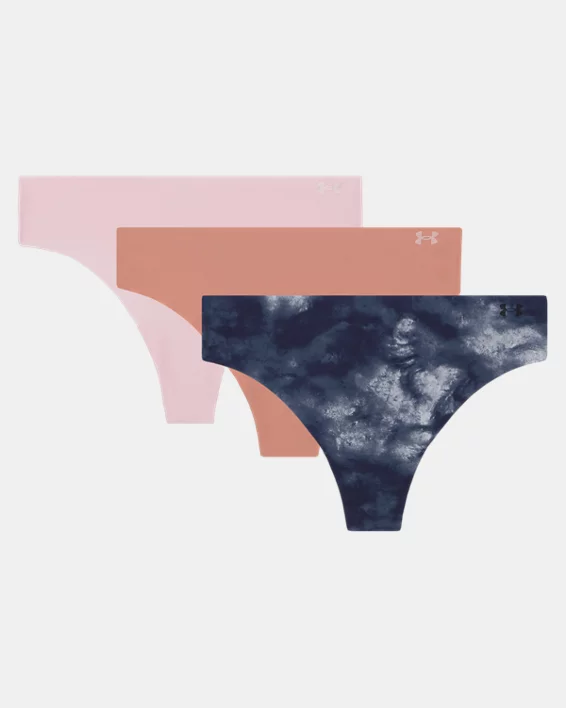 Under Armour Tanga invisible con estampado UA Pure Stretch para mujer - Paquete de 3   En oferta