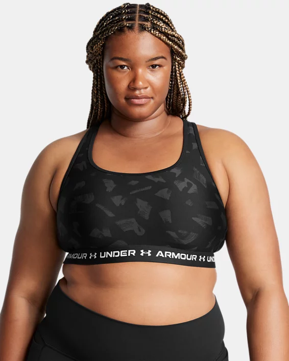 Under Armour Sujetador deportivo de impacto medio Armour® Crossback Print para mujer  