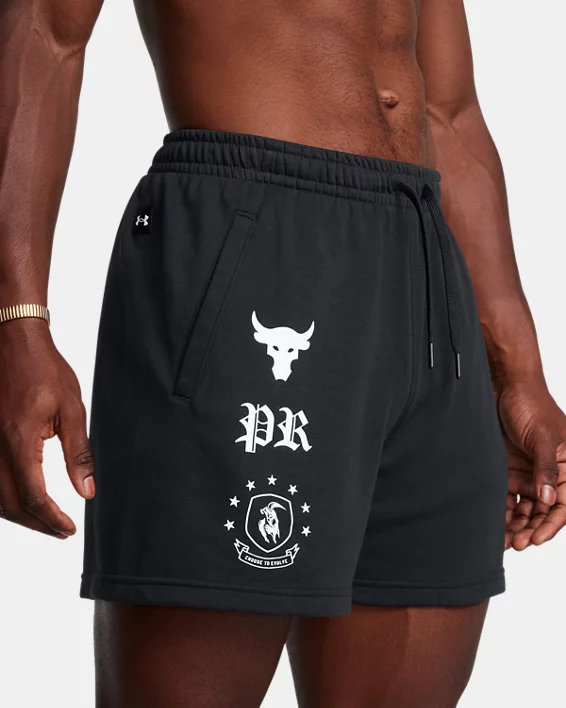 Under Armour Pantalón corto Project Rock Terry Fleece Badge Of Honor para hombre   En oferta