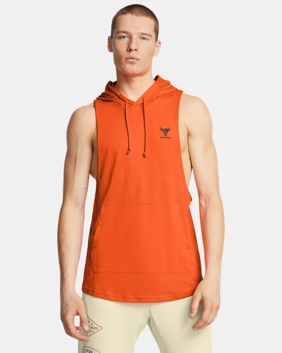 Under Armour Sudadera con capucha sin mangas Project Rock para hombre   Liquidación