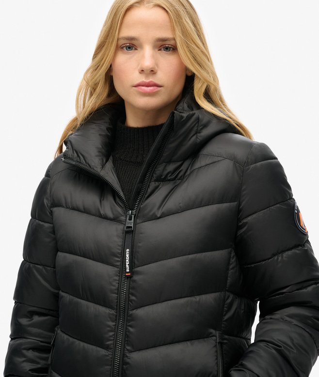 superdry Abrigo acolchado de largo medio con capucha Fuji Envío gratis