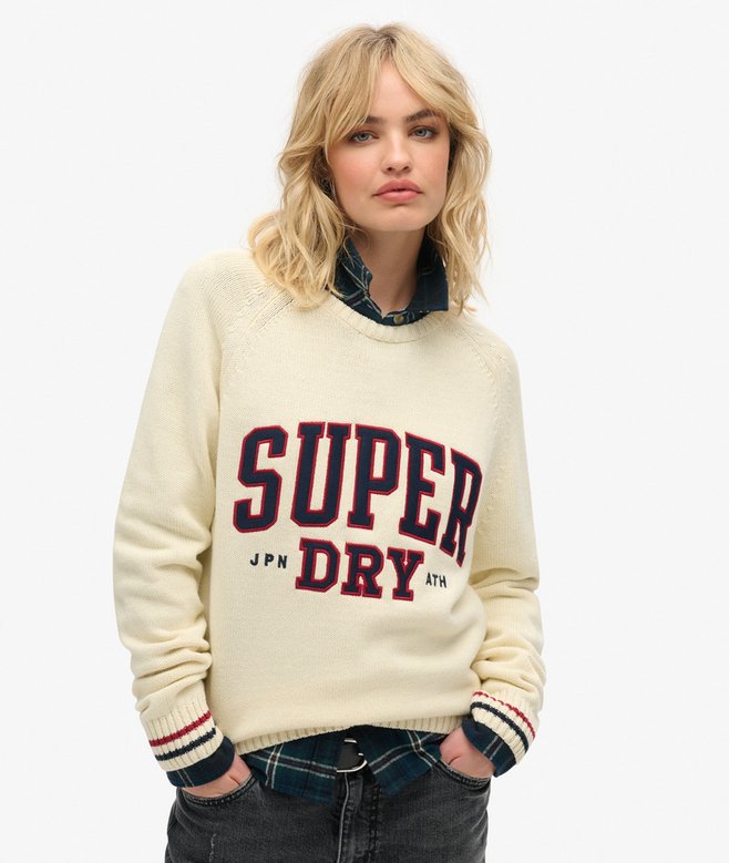 superdry Jersey gráfico holgado de punto con cuello redondo Precio de fábrica