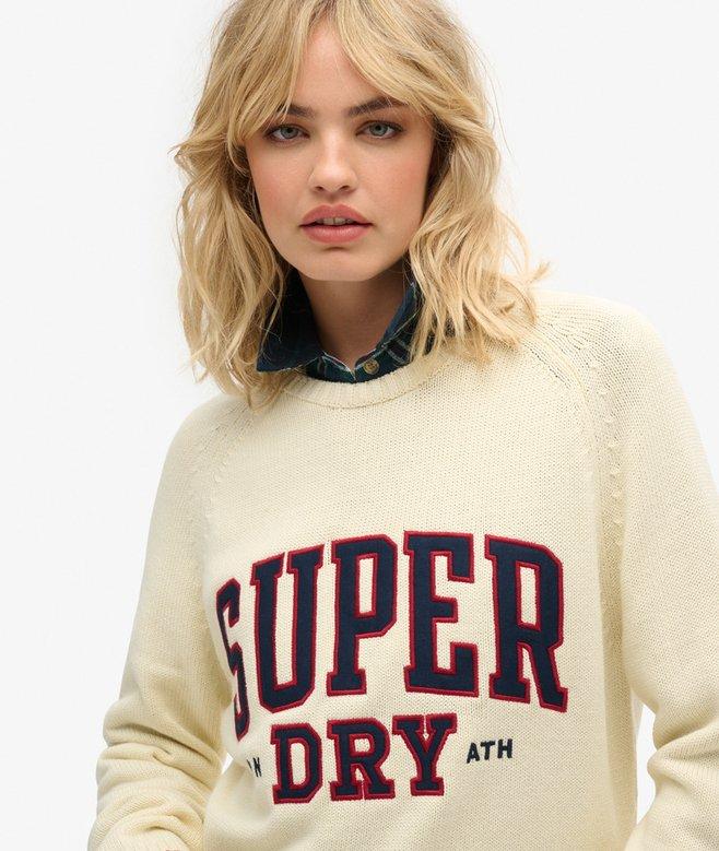 superdry Jersey gráfico holgado de punto con cuello redondo Precio de fábrica