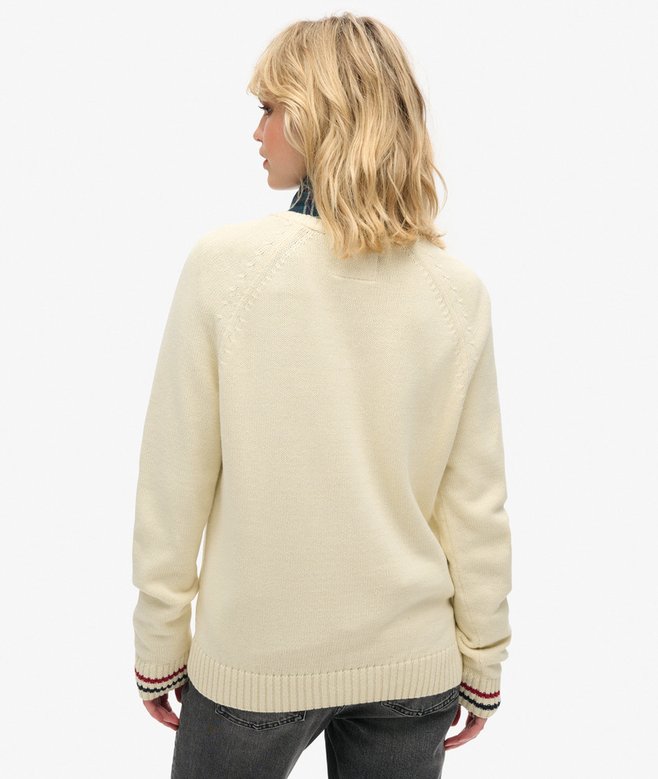 superdry Jersey gráfico holgado de punto con cuello redondo Precio de fábrica