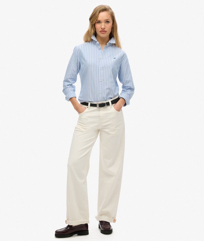 superdry Camisa Oxford de corte ajustado y manga larga Oferta especial de fábrica