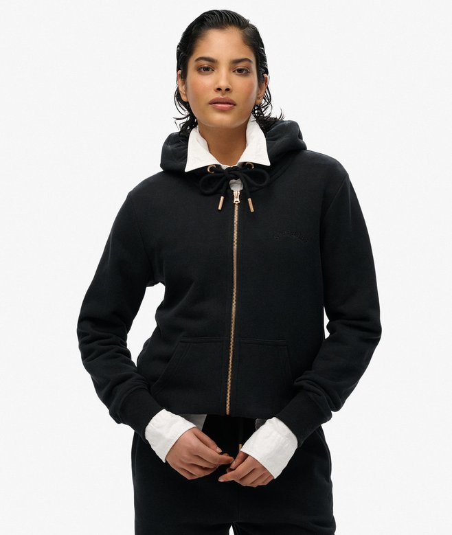 superdry Sudadera con capucha cremallera y logo Essential En oferta