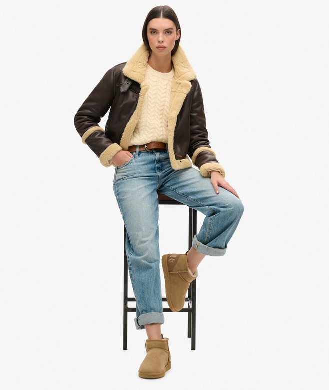 superdry Minibotas de ante con borreguillo Ofertas especiales