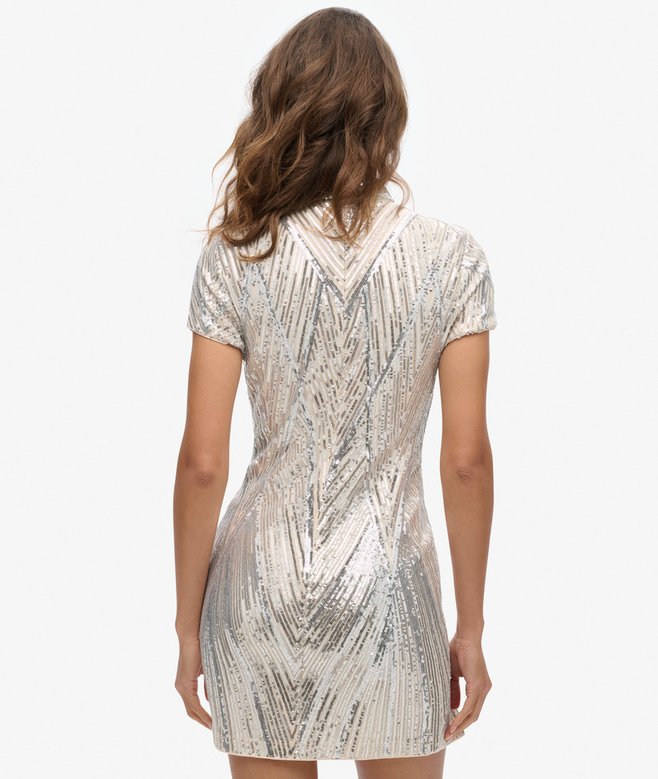 superdry Minivestido con cuello mao y lentejuelas Devoluciones gratuitas