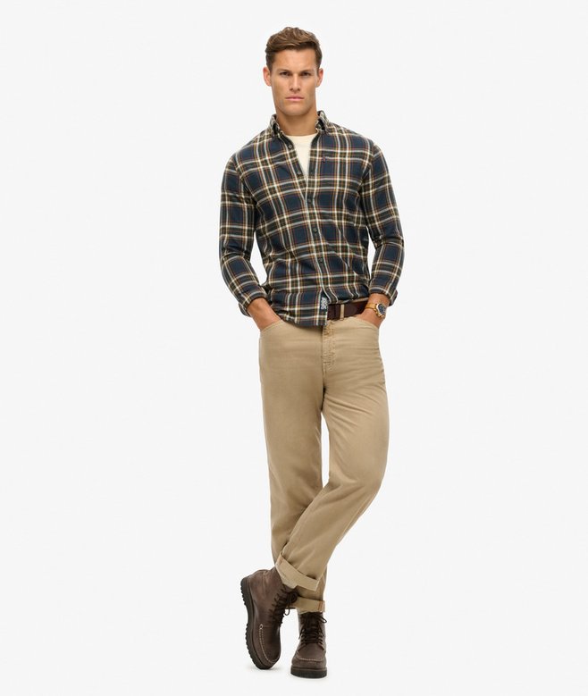 superdry Camisa de algodón orgánico a cuadros vintage Mejor oferta