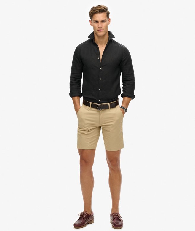 superdry Camisa de manga larga de lino informal Superdescuento