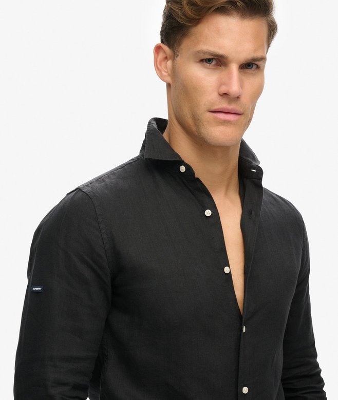 superdry Camisa de manga larga de lino informal Superdescuento