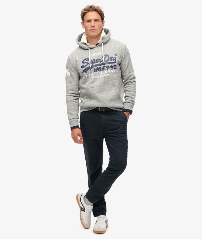 superdry Sudadera de algodón orgánico con capucha y logotipo Vintage Logo Tienda de fábrica