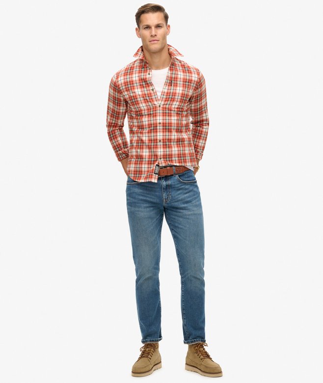 superdry Camisa de algodón orgánico a cuadros vintage Descuentos del mes