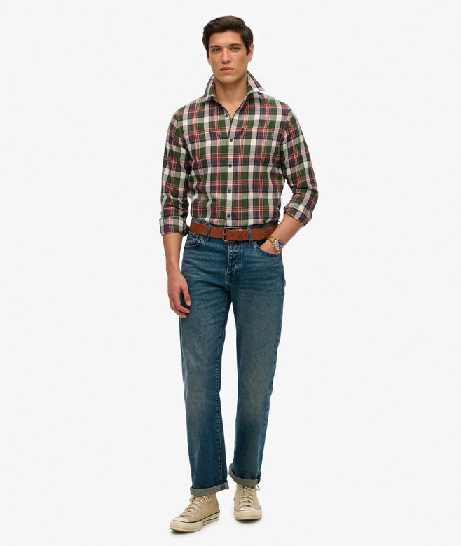 superdry Camisa de algodón orgánico a cuadros vintage 2025