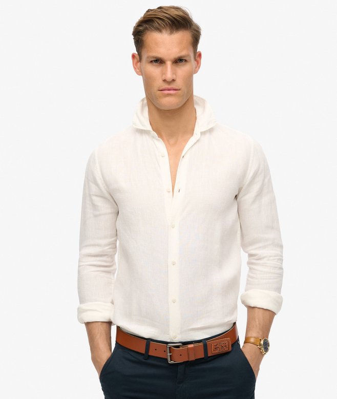 superdry Camisa de manga larga de lino informal