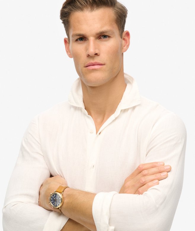 superdry Camisa de manga larga de lino informal Ofertas