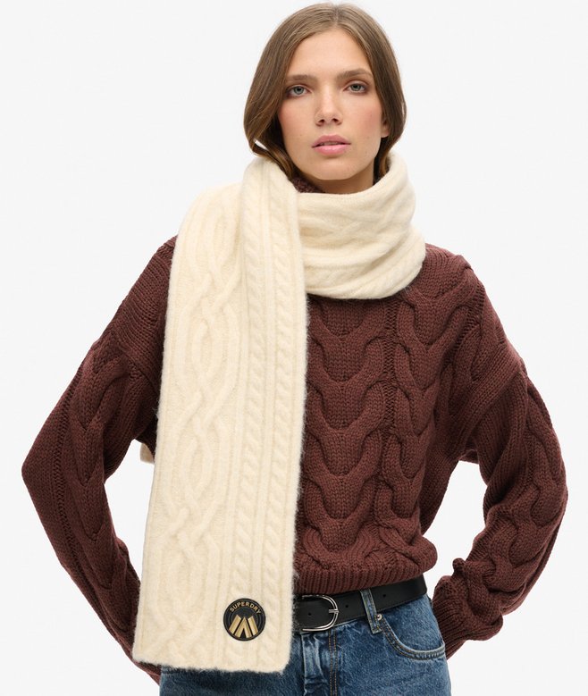 superdry Bufanda de punto trenzado Luxe Precio de fábrica
