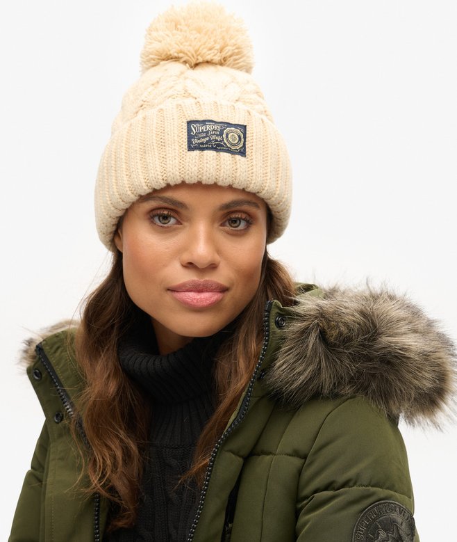 superdry Gorro de punto trenzado grueso Libre de impuestos