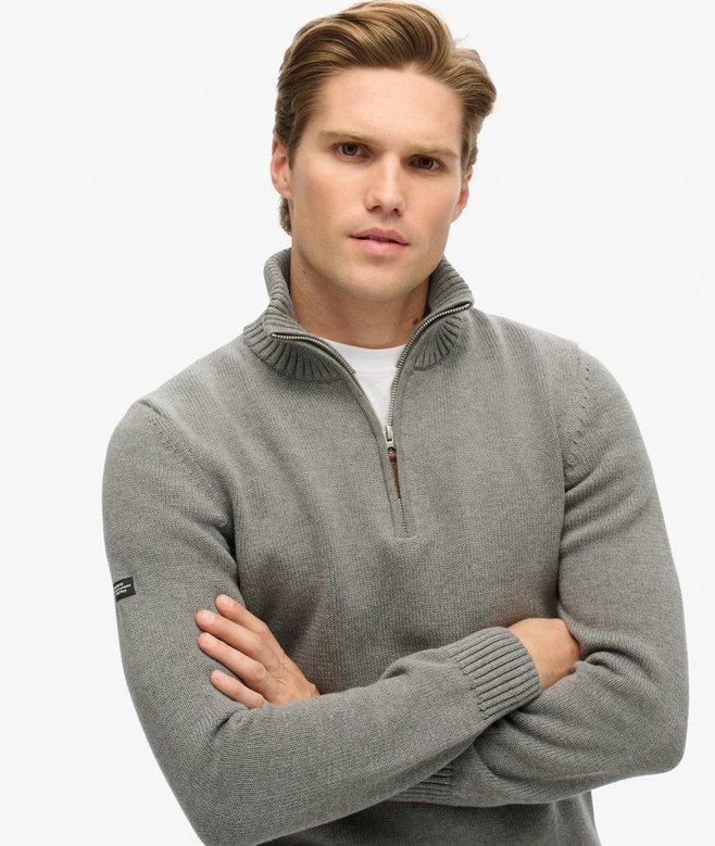 superdry Jersey clásico de punto de algodón con media cremallera En oferta