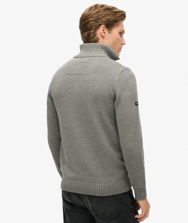 superdry Jersey clásico de punto de algodón con media cremallera En oferta