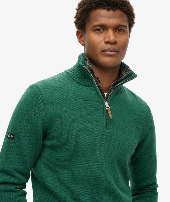 superdry Jersey clásico de punto de algodón con media cremallera Los más vendidos