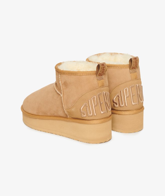 superdry Botas de plataforma de ante con borreguillo Ofertas de temporada