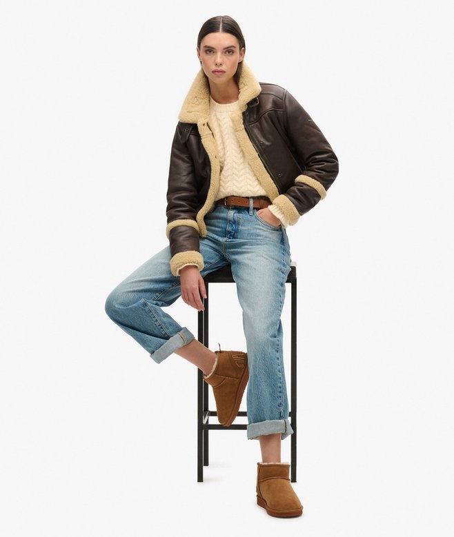 superdry Minibotas de ante con borreguillo Rebajas de fábrica