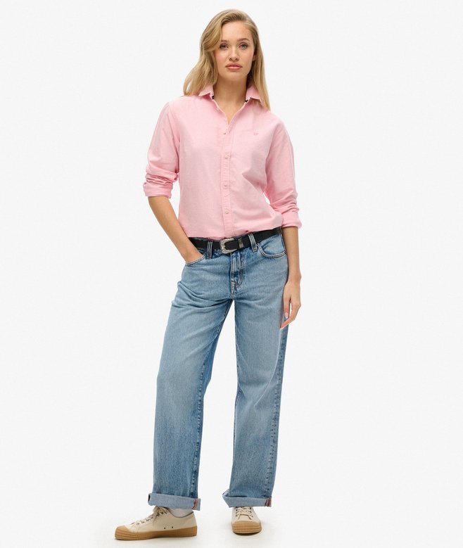 superdry Camisa Oxford de corte ajustado y manga larga Ahorra y exporta