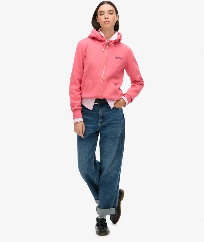 superdry Sudadera con capucha cremallera y logo Essential Descuentos del mes