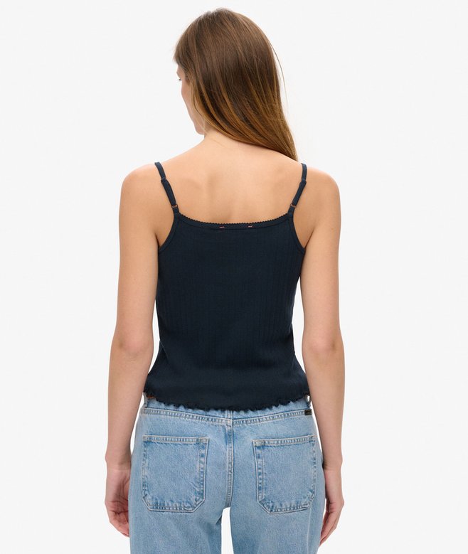 superdry Top de tirantes en ponteille con estampado Athletic Essentials Oferta exclusiva