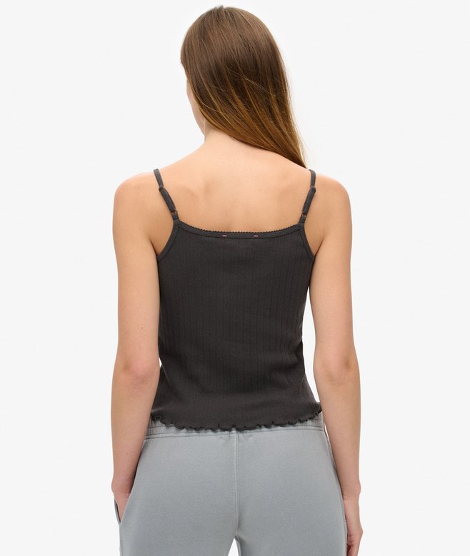 superdry Top de tirantes en ponteille con estampado Athletic Essentials Ofertas especiales