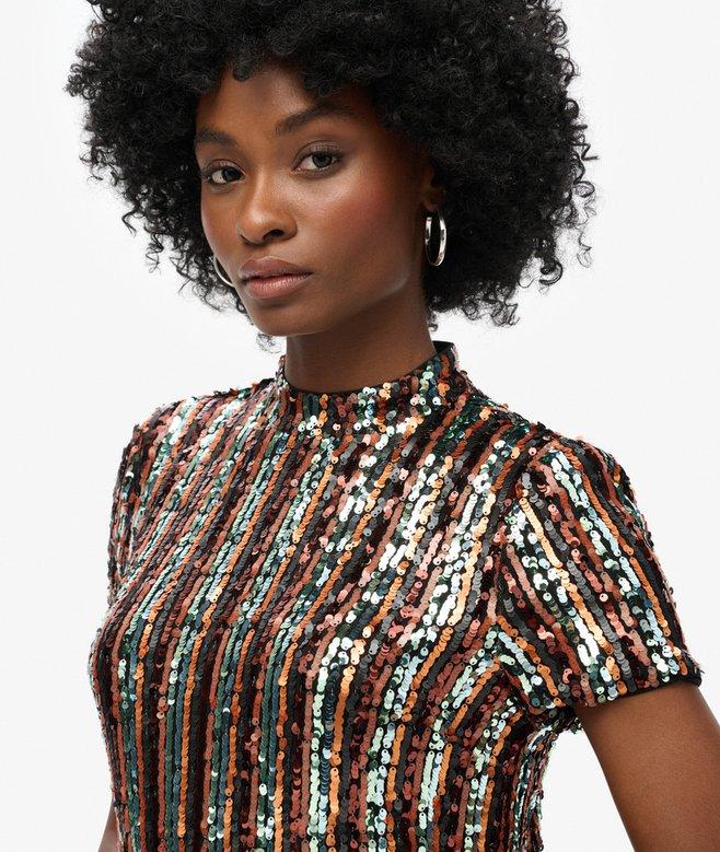 superdry Minivestido tipo camiseta con lentejuelas Ofertas