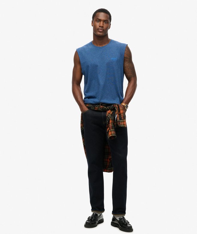 superdry Camiseta sin mangas Essential en algodón orgánico con logo Venta caliente