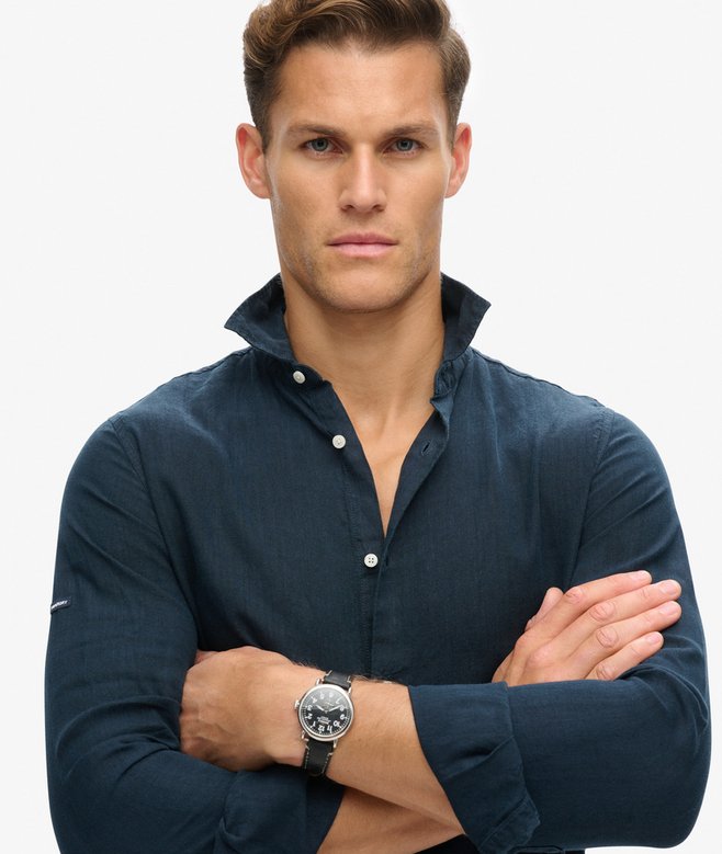 superdry Camisa de manga larga de lino informal Gran oferta