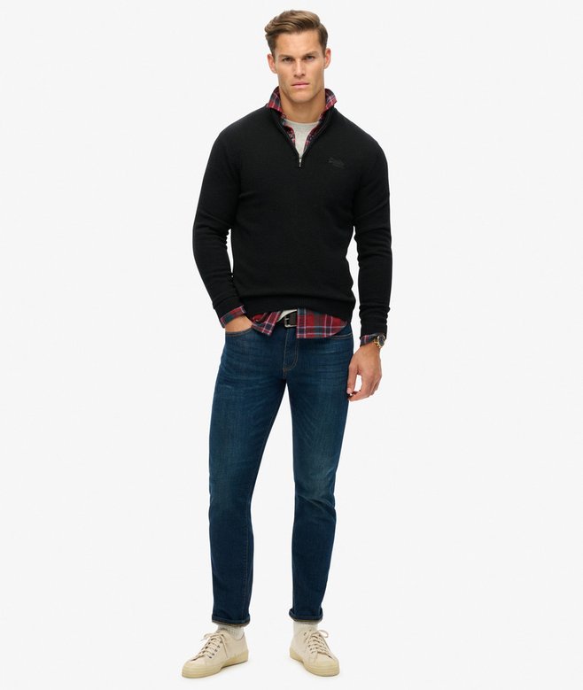 superdry Jersey de punto con media cremallera y bordado Essential Últimos 3 días