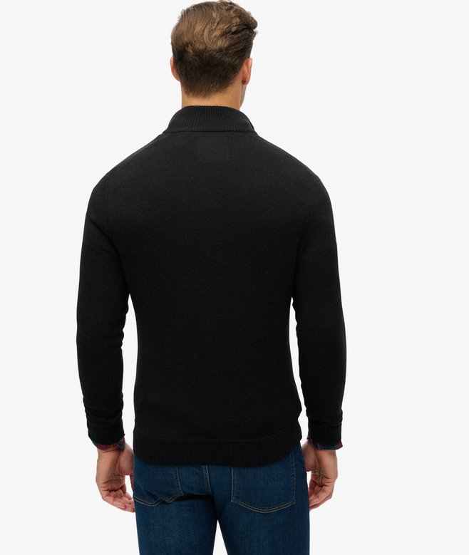 superdry Jersey de punto con media cremallera y bordado Essential Últimos 3 días