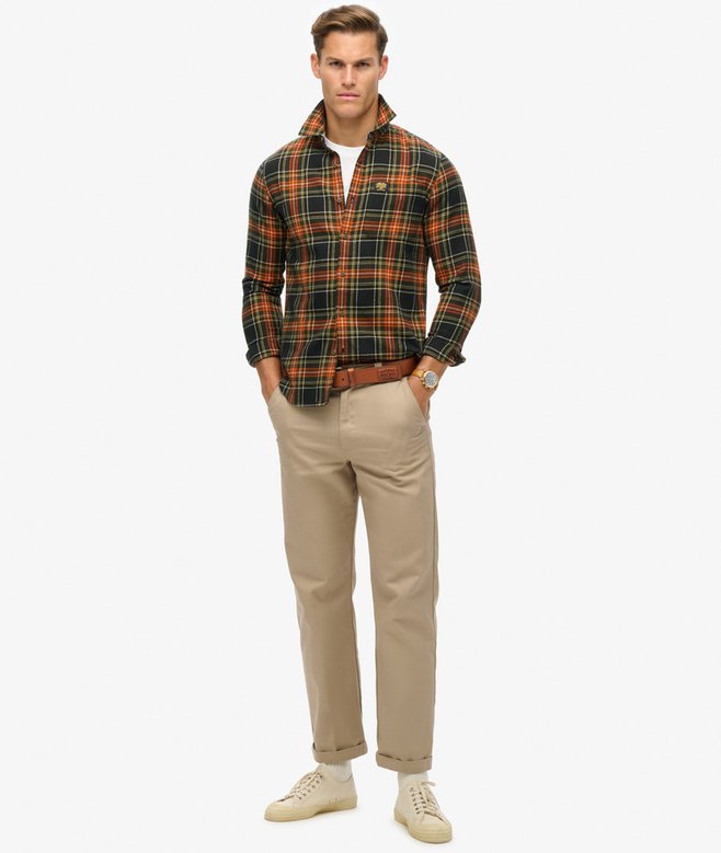 superdry Camisa de leñador de algodón de manga larga Tienda de fábrica