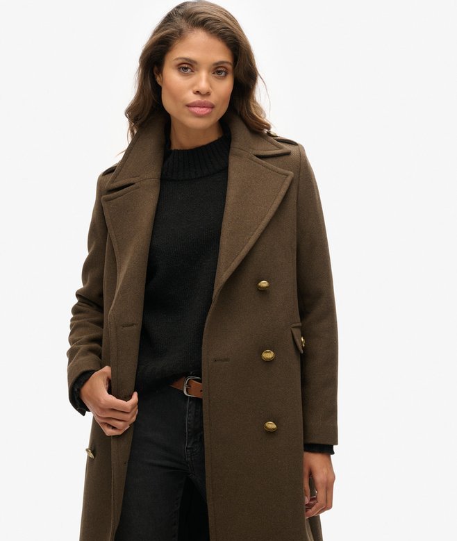 superdry Abrigo de mezcla de lana con doble botonadura Superdescuento