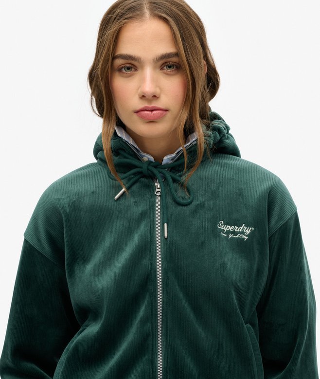 superdry Sudadera con capucha y cremallera de velvetón Country Club Outlet