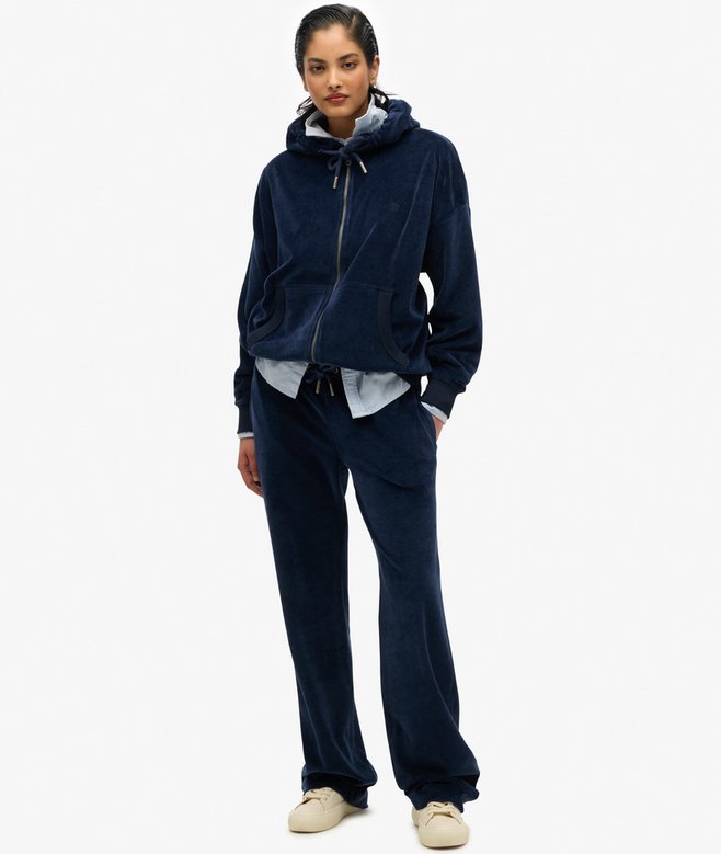 superdry Sudadera con capucha y cremallera de velvetón Outlet online