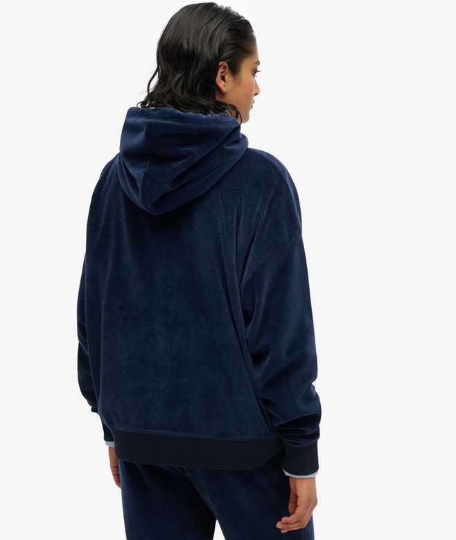 superdry Sudadera con capucha y cremallera de velvetón Outlet online