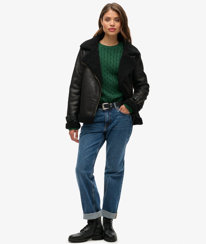 superdry Jersey holgado de punto trenzado Gran oferta