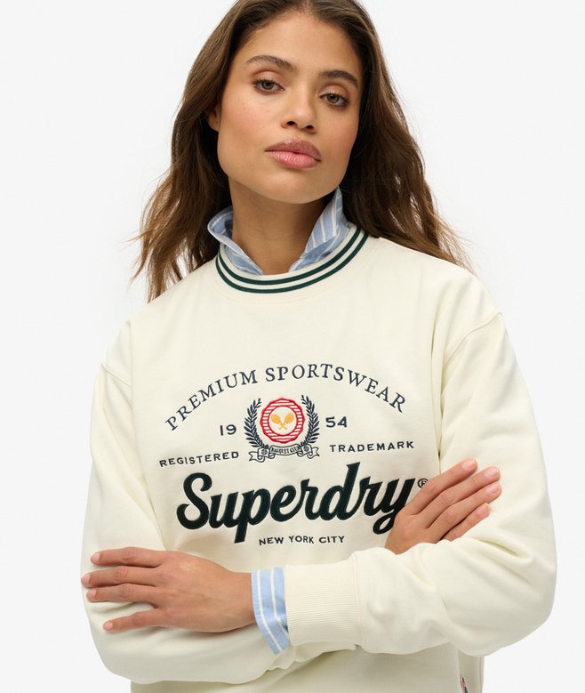 superdry Sudadera holgada de cuello redondo Country Club Rebajas de fábrica